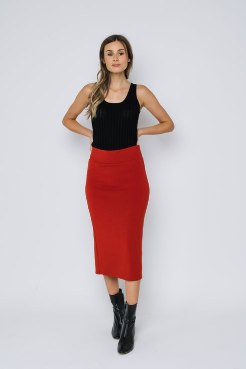 Erin-Luxe Fleece Midi Skirt